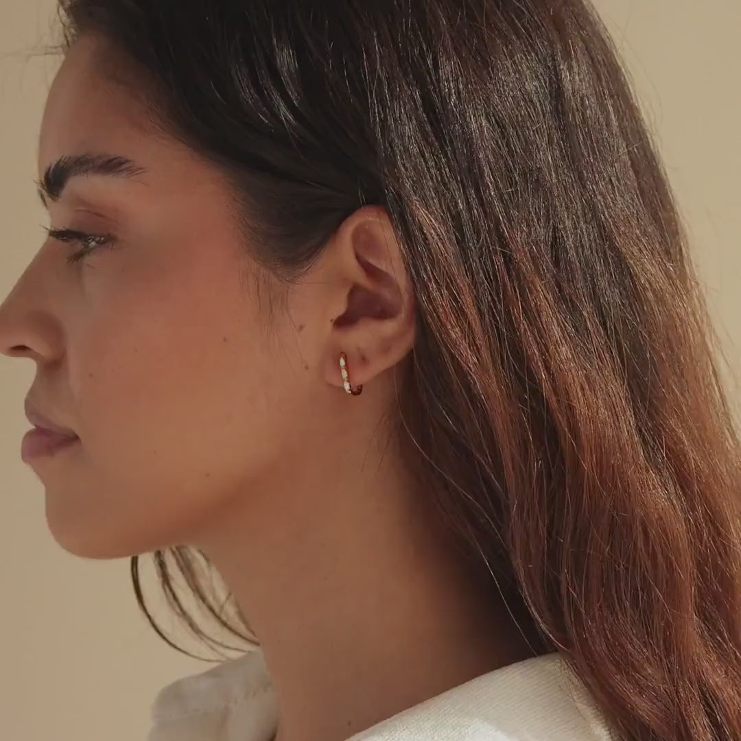 Halo Opal Hoop Earrings