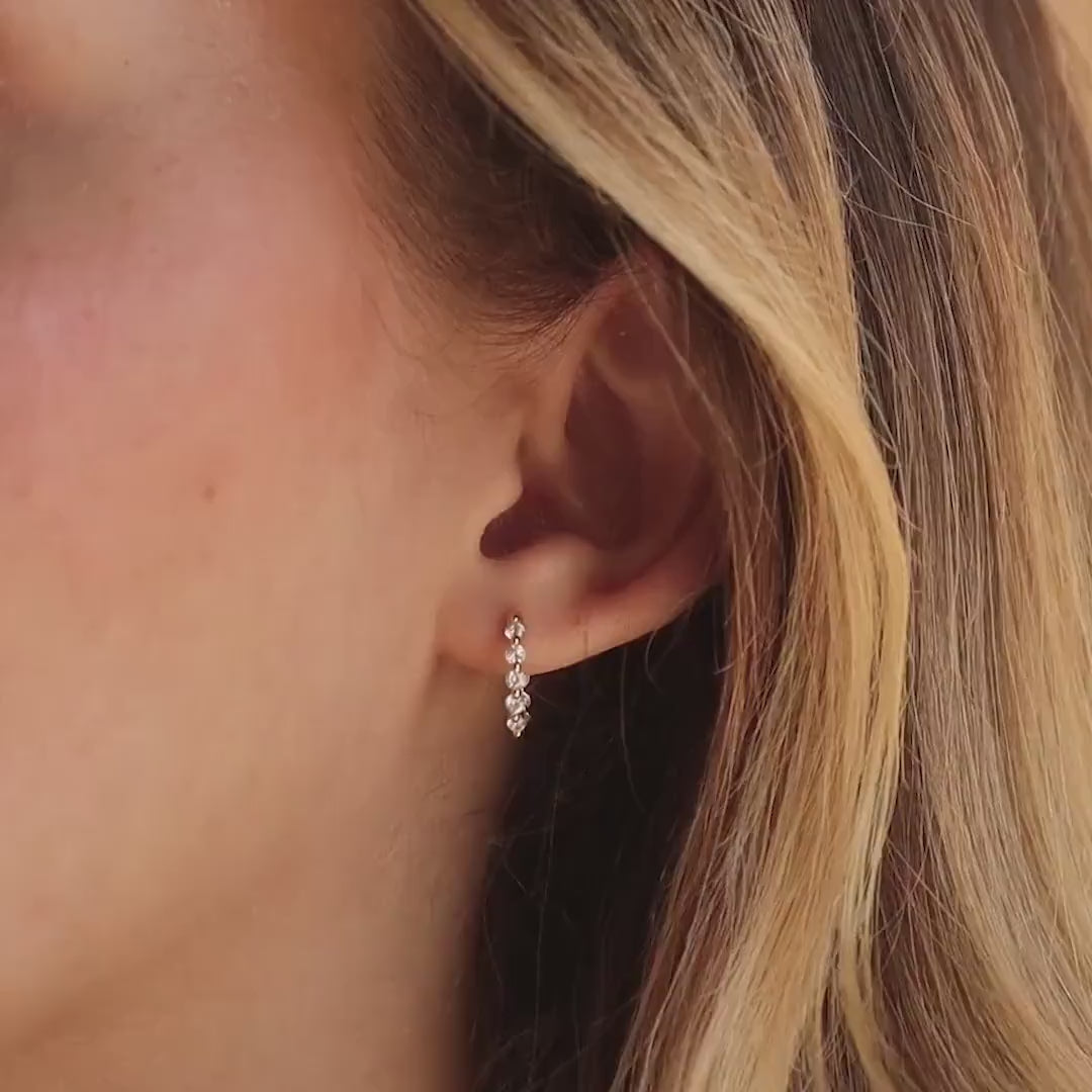 Inside Out Diamond Huggies in 18K Gold