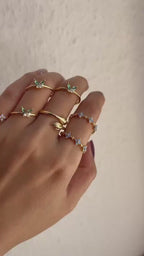 tiny green butterfly ring