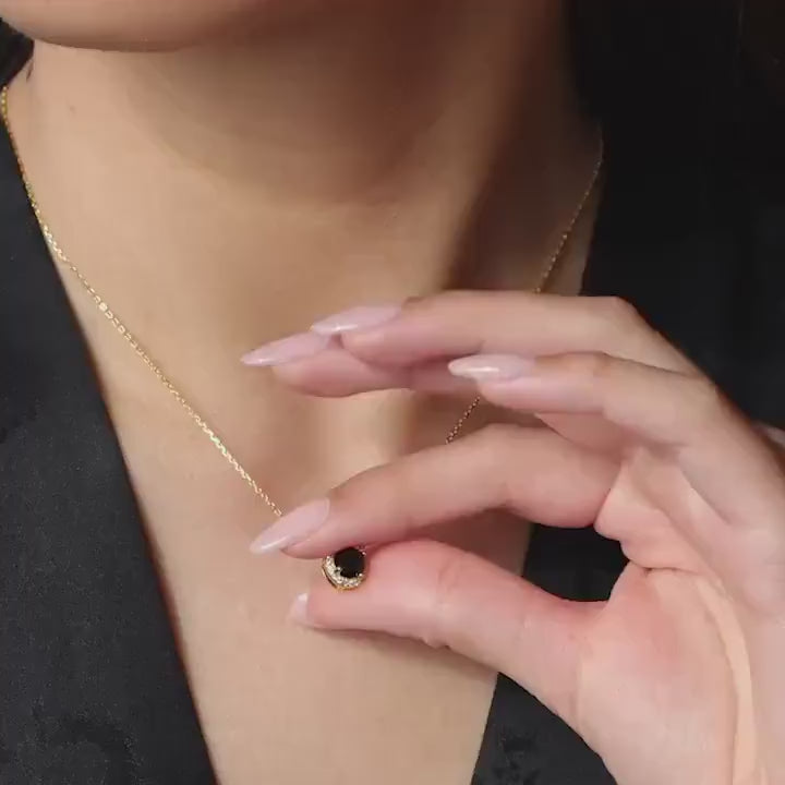 Halo Birthstone Necklace