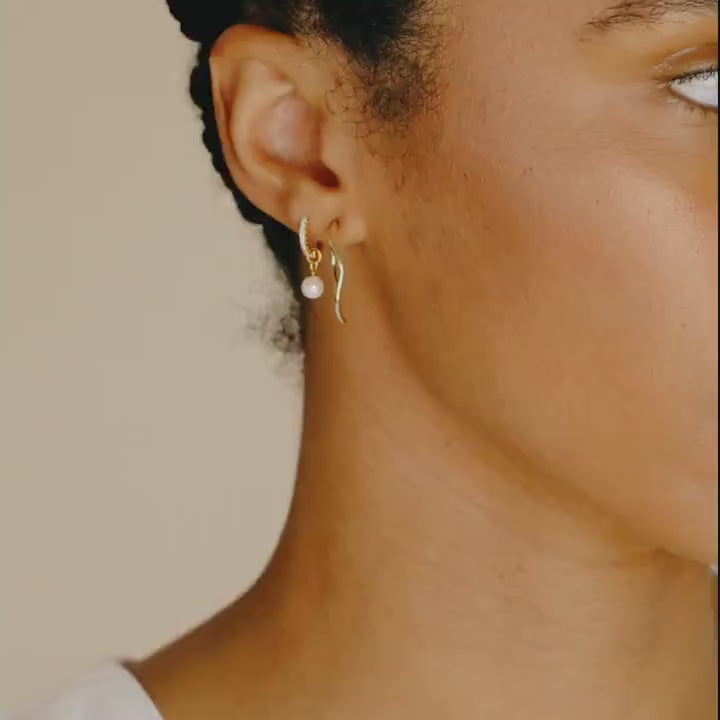 Simple Elegant Zircon Pearl Earrings