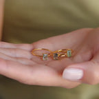 Agate Emerald Ring in 18K Gold